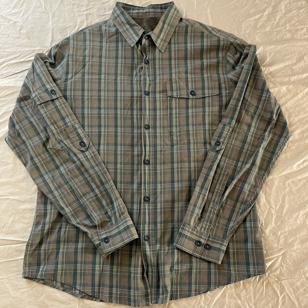 Men's Royal Robin Green/Blue Plaid Long Sleeve Size‎ Large Button Up
